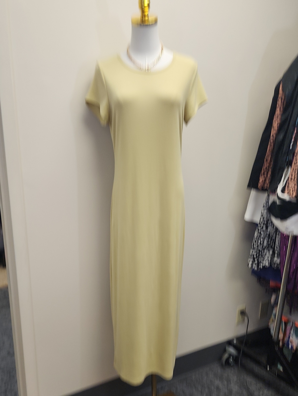 FP Beach Light Yellow Short Sleeve Maxi Dress Size Large